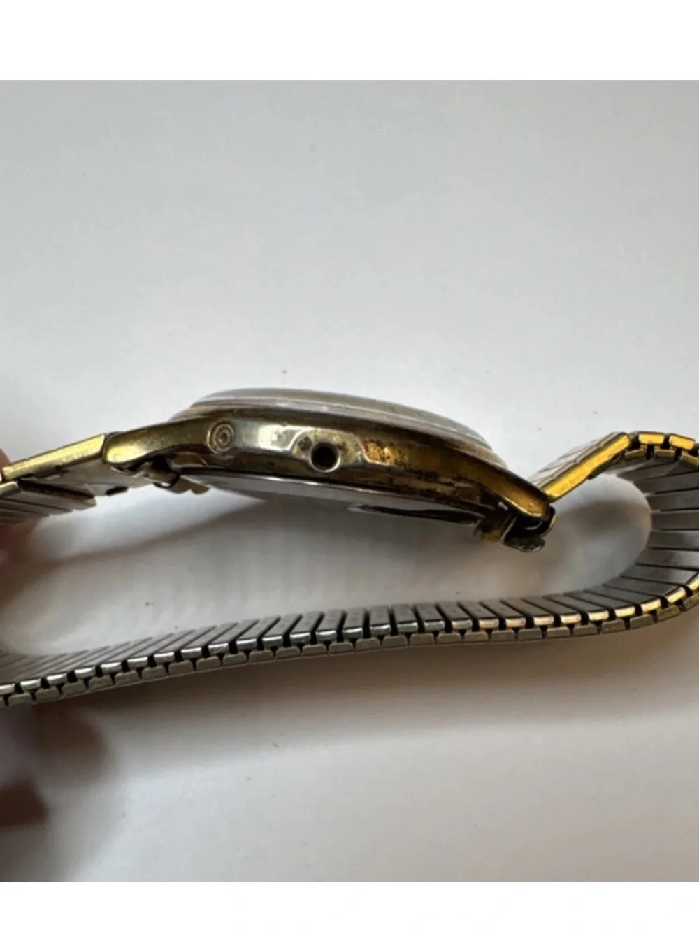 Vintage Timex Gold Tone Watch Stretch Band Parts Repair